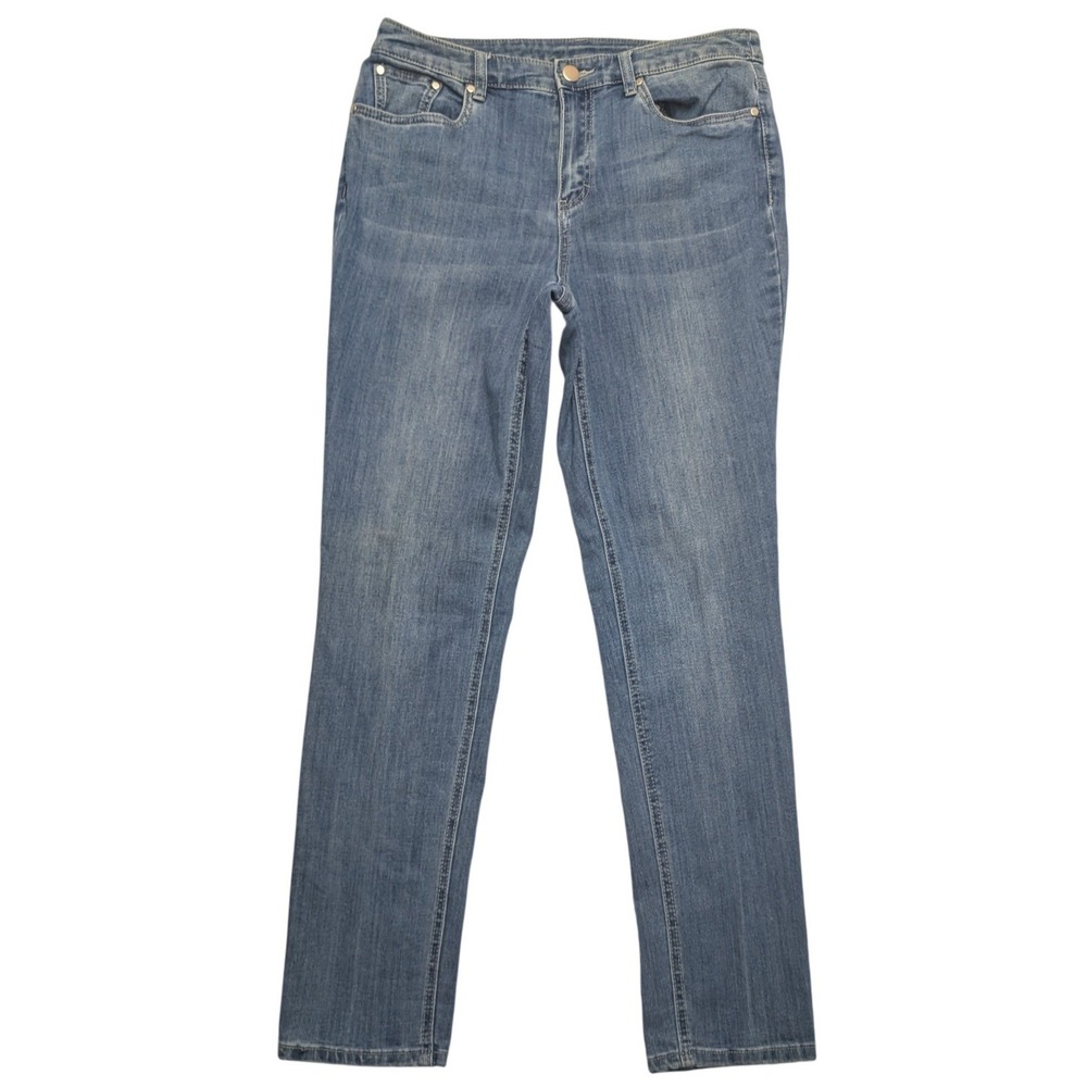 Christopher & Banks Straight Leg Jeans Womens 10 Blue Sequined Butterfly Pockets